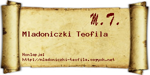 Mladoniczki Teofila névjegykártya